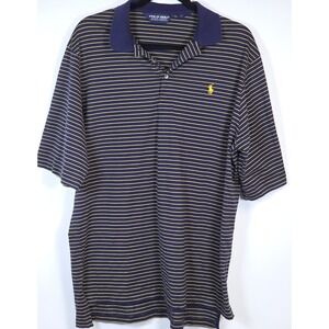 Polo Golf Ralph Lauren Pima Cotton Short Sleeve Blue Stripe Polo Shirt Men Large